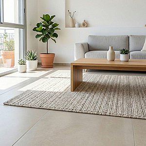 שטיח לולאות צמה קליפורניה בז' על אופווייט - מרקם ארוג חזק ונעים למגע שטיח לולאות צמה קליפורניה בז' על אופווייט - מרקם ארוג חזק ונעים למגע